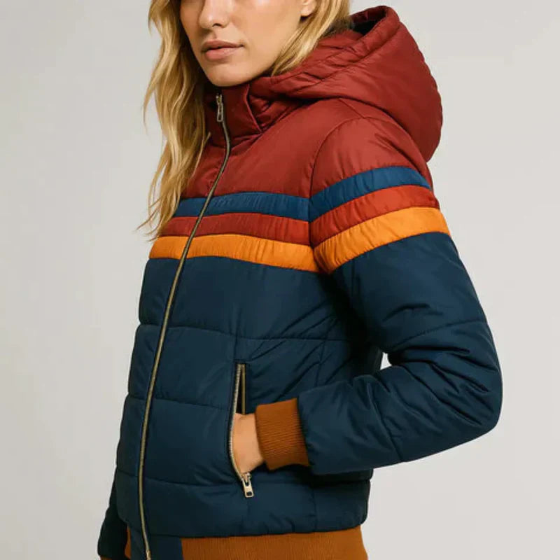 Silamoda™ | Chaqueta acolchada de rayas retro