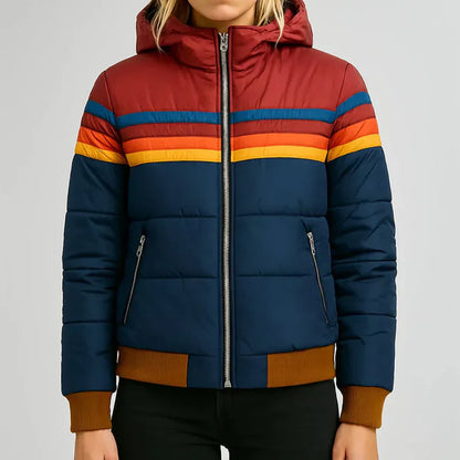 Silamoda™ | Chaqueta acolchada de rayas retro
