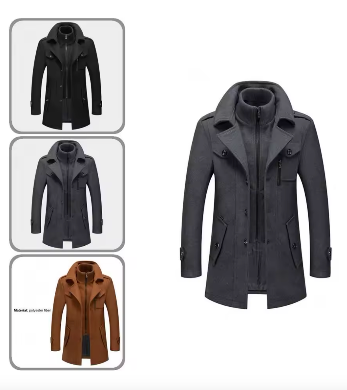 Abrigo de invierno Peaky Blinders | Gabardina de lujo con doble cuello para hombre